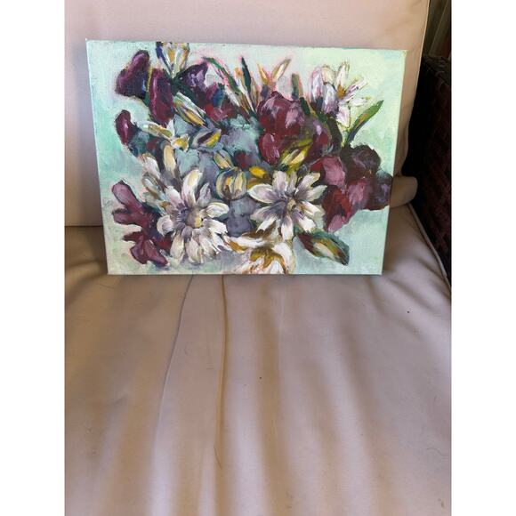 OOAK Oil Painting November Bouquet on Gallery Wrapped canvas - Picture 2 of 5